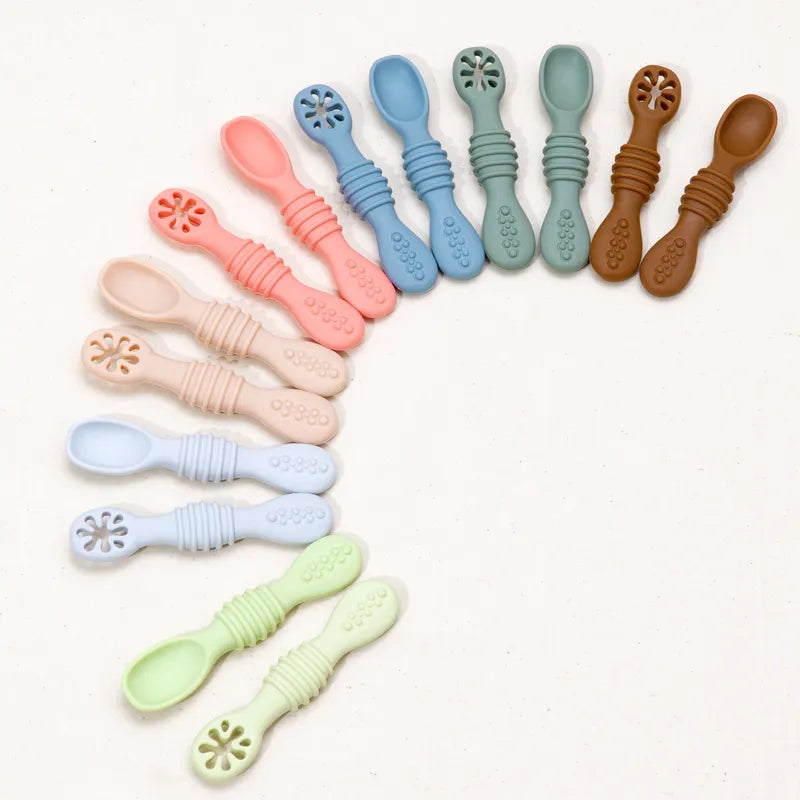 "BabySilk: Set de Cucharas de Silicona para Bebés"