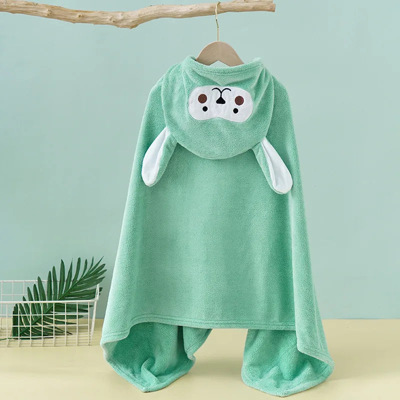 "PopCozy Kids: Toalla de Baño con Capucha de Suave Polar, con Diseños de Dibujos Animados para Bebés y Niños, Ideal para la Playa o Después del Baño."