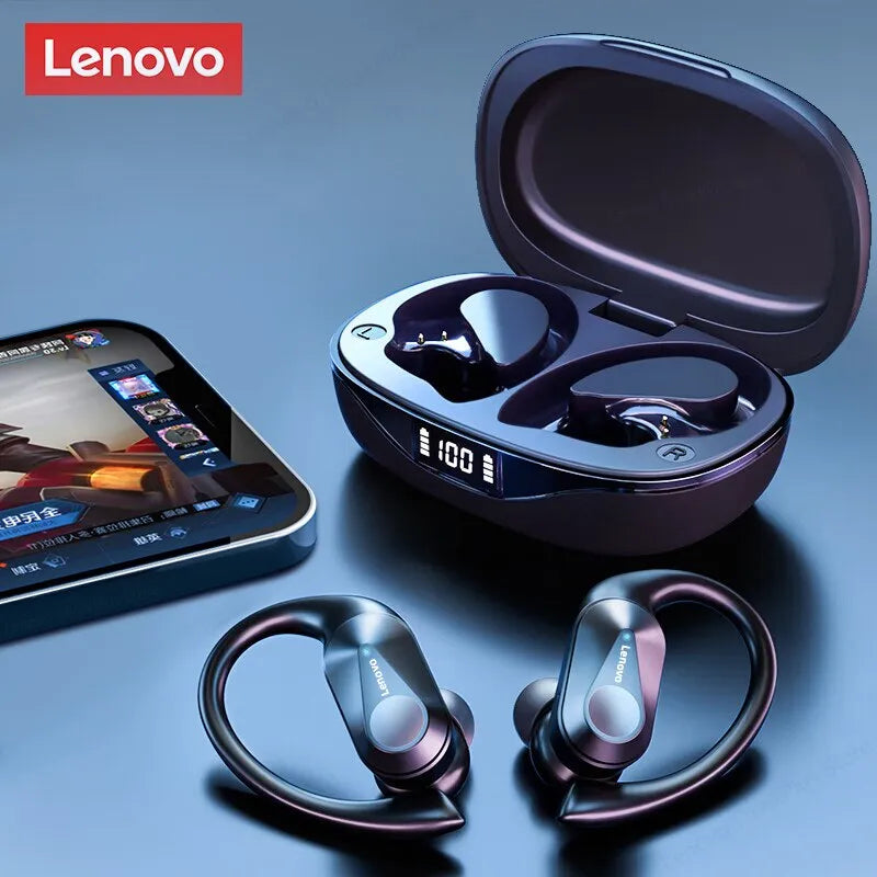 Lenovo LP75: Auriculares Inalámbricos Bluetooth 5.3 TWS Deportivos con Pantalla LED Digital, Sonido Estéreo HiFi y Reducción de Ruido para Juegos