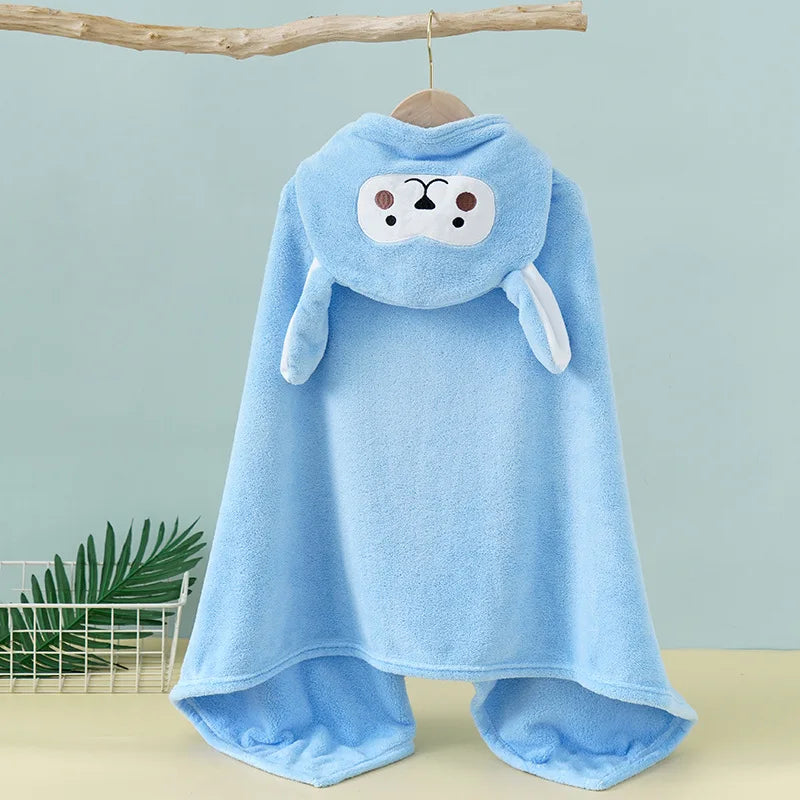 "PopCozy Kids: Toalla de Baño con Capucha de Suave Polar, con Diseños de Dibujos Animados para Bebés y Niños, Ideal para la Playa o Después del Baño."